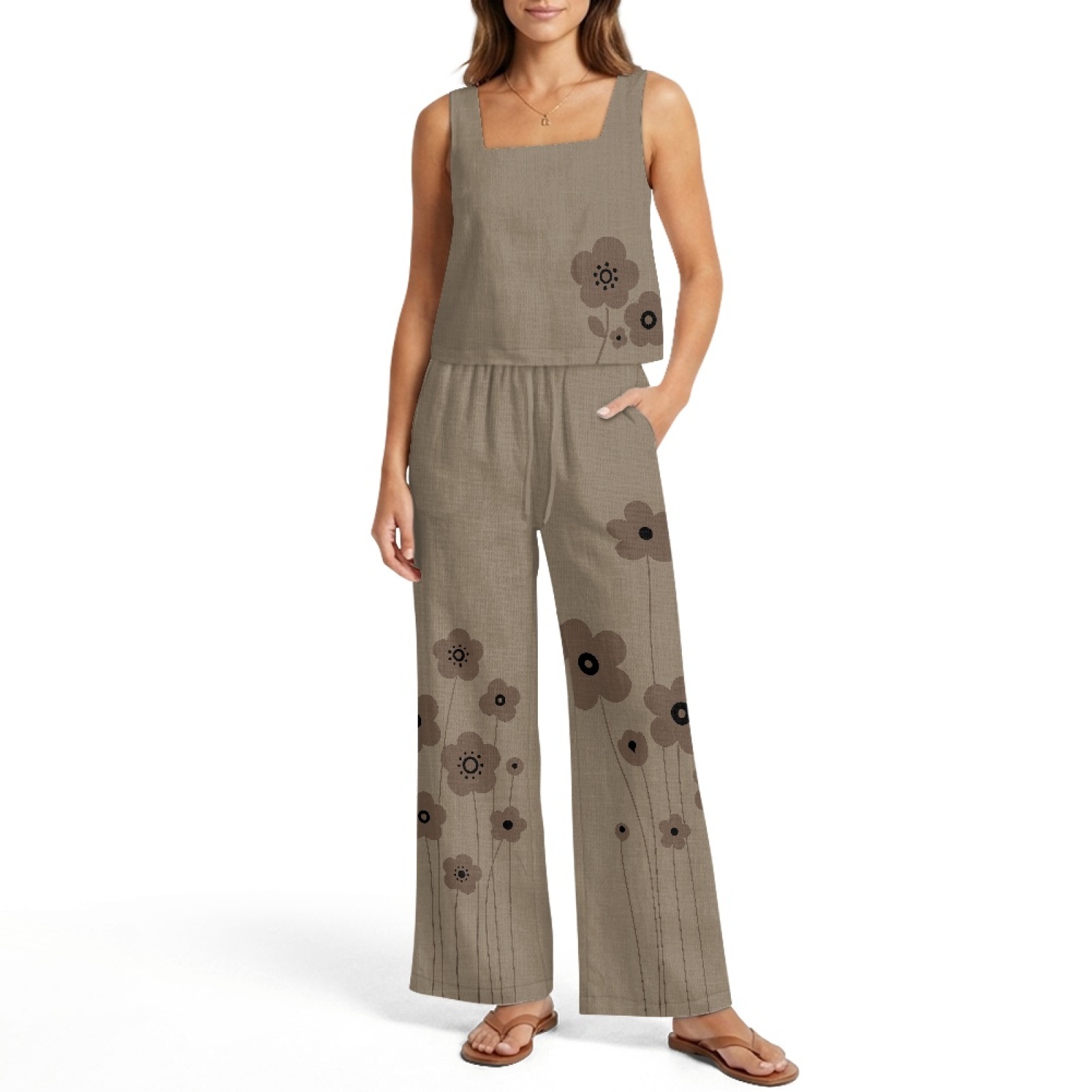 INSTANTARTS Women’s Linen Vest - مراجعة Linen Pant Wide وسعره