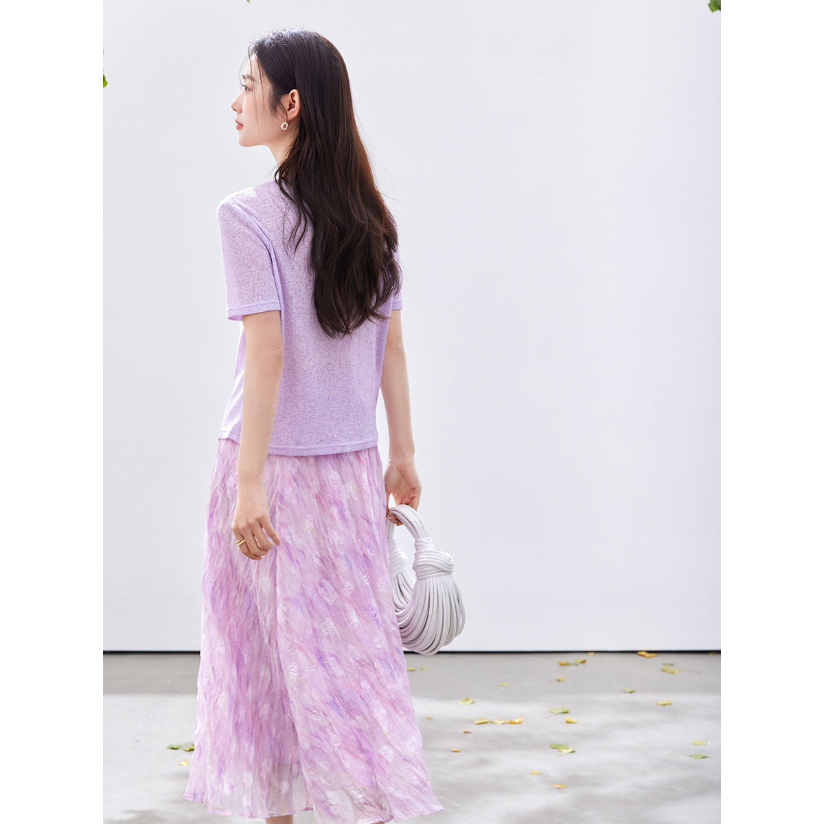 VIMLY Women's Purple Floral Pr - مراجعة Midi Skirt Floral وسعره