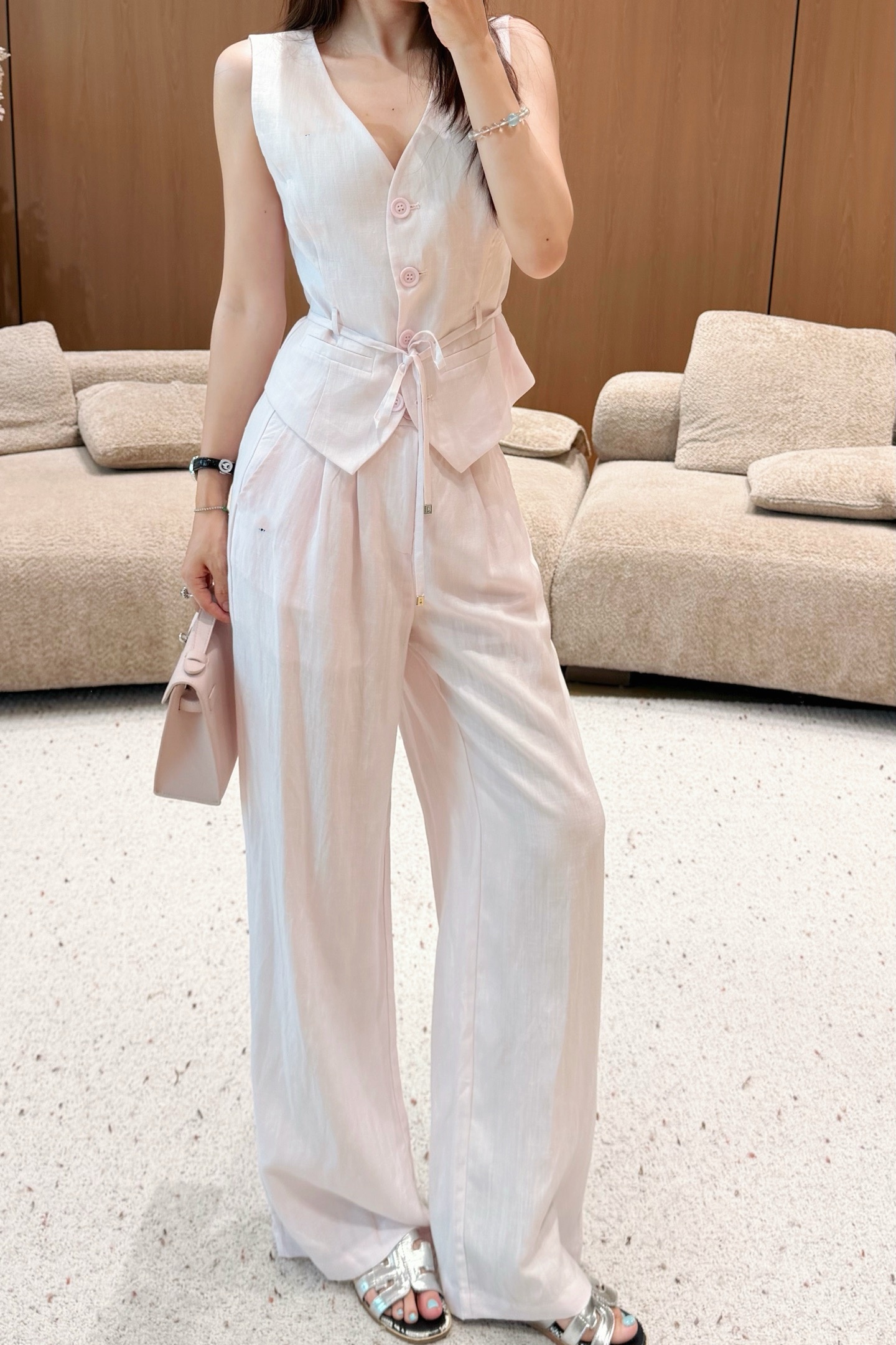26 Xia Xin Silk-Linen Fabric S - مراجعة Linen Pant Wide وسعره