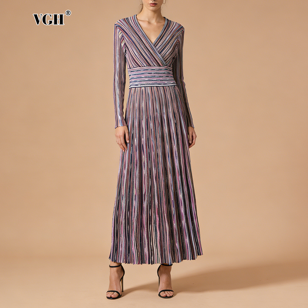 VGH Casual Commute Striped Kni - مراجعة Linen Dress Wrap وسعره