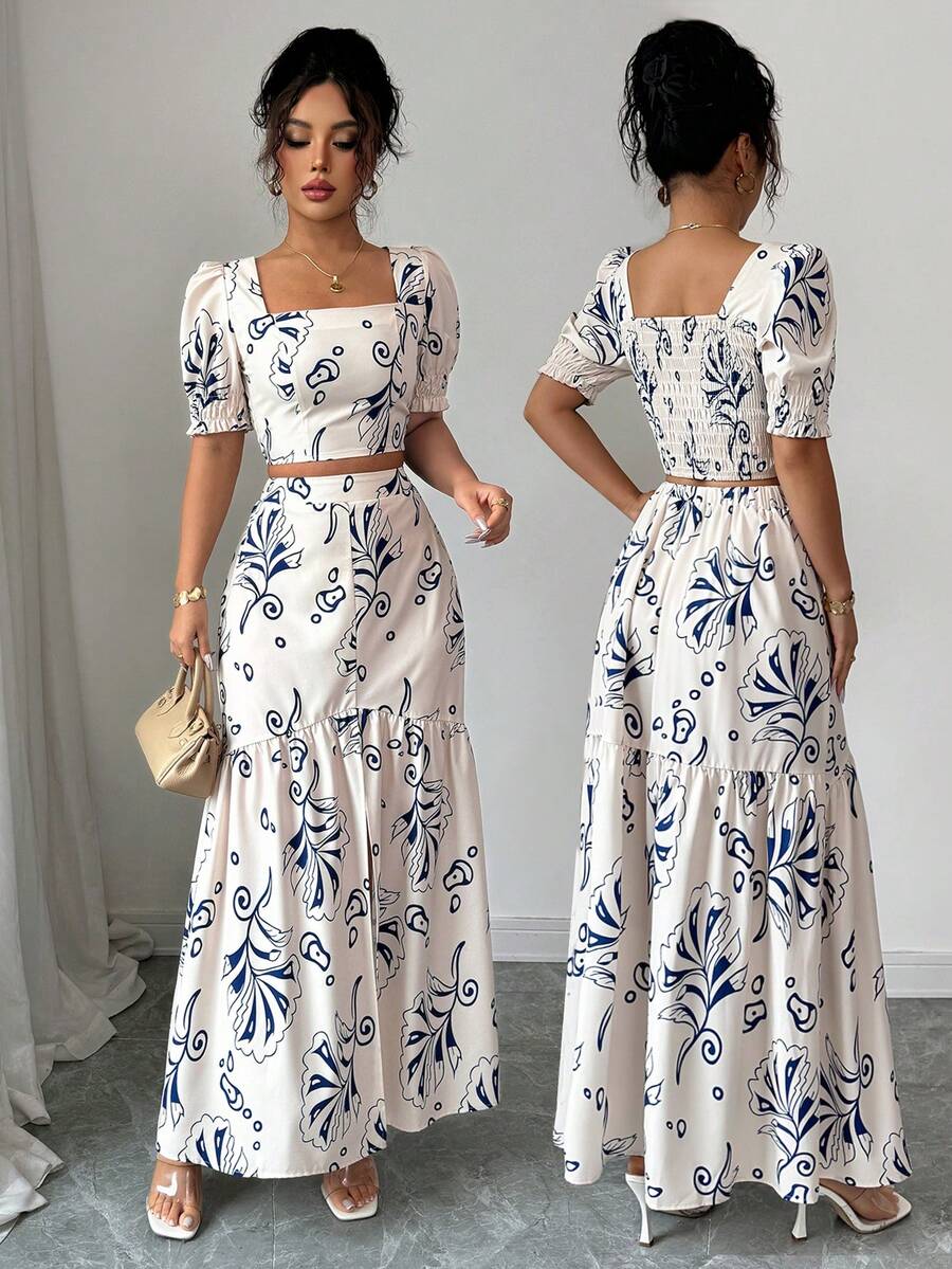 Floral Print Women 2Pcs Outfit - مراجعة Romper Floral Print وسعره