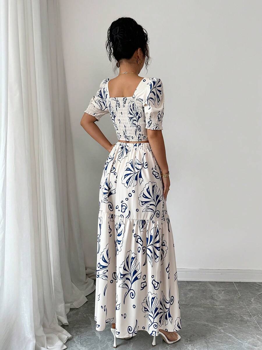 Floral Print Women 2Pcs Outfit - مراجعة Romper Floral Print وسعره
