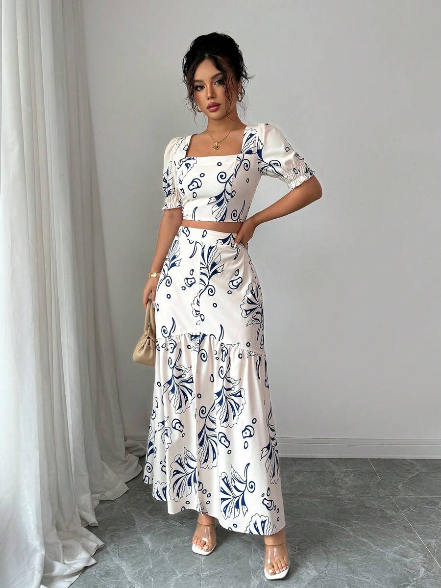 Floral Print Women 2Pcs Outfit - مراجعة Romper Floral Print وسعره
