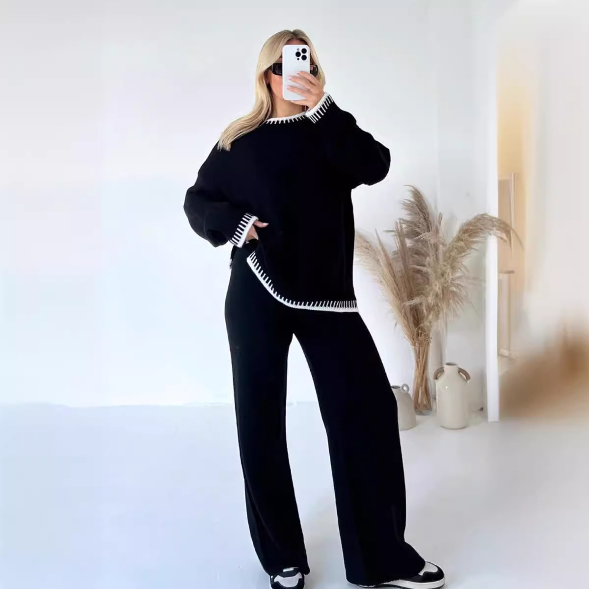 Women Wide Leg Pant Sets Two P - مراجعة Linen Pant Wide وسعره