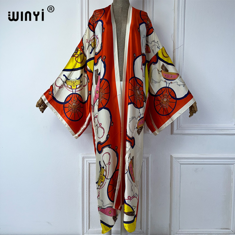 WINYI boho print Kimono Summer - مراجعة Cover Up Kaftan وسعره