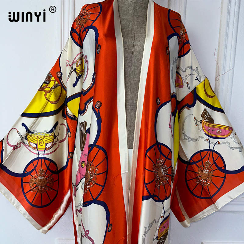 WINYI boho print Kimono Summer - مراجعة Cover Up Kaftan وسعره