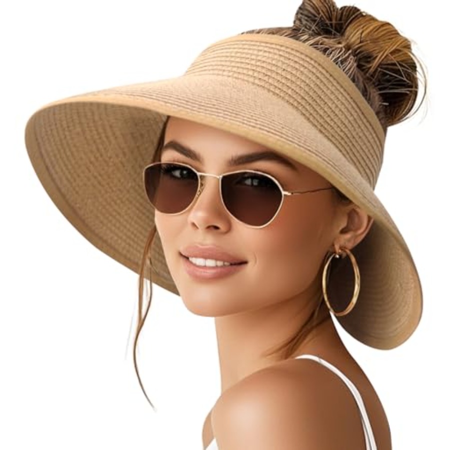 Sun Visor Hats for Women Wide  - مراجعة Hat Floppy Wide وسعره