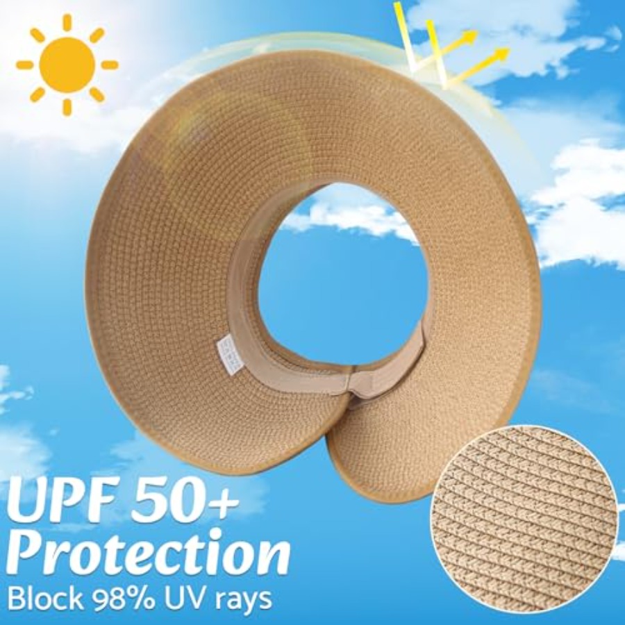 Sun Visor Hats for Women Wide  - مراجعة Hat Floppy Wide وسعره