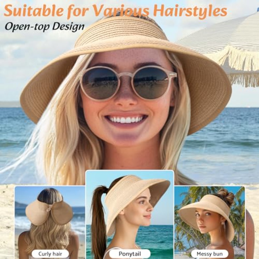 Sun Visor Hats for Women Wide  - مراجعة Hat Floppy Wide وسعره
