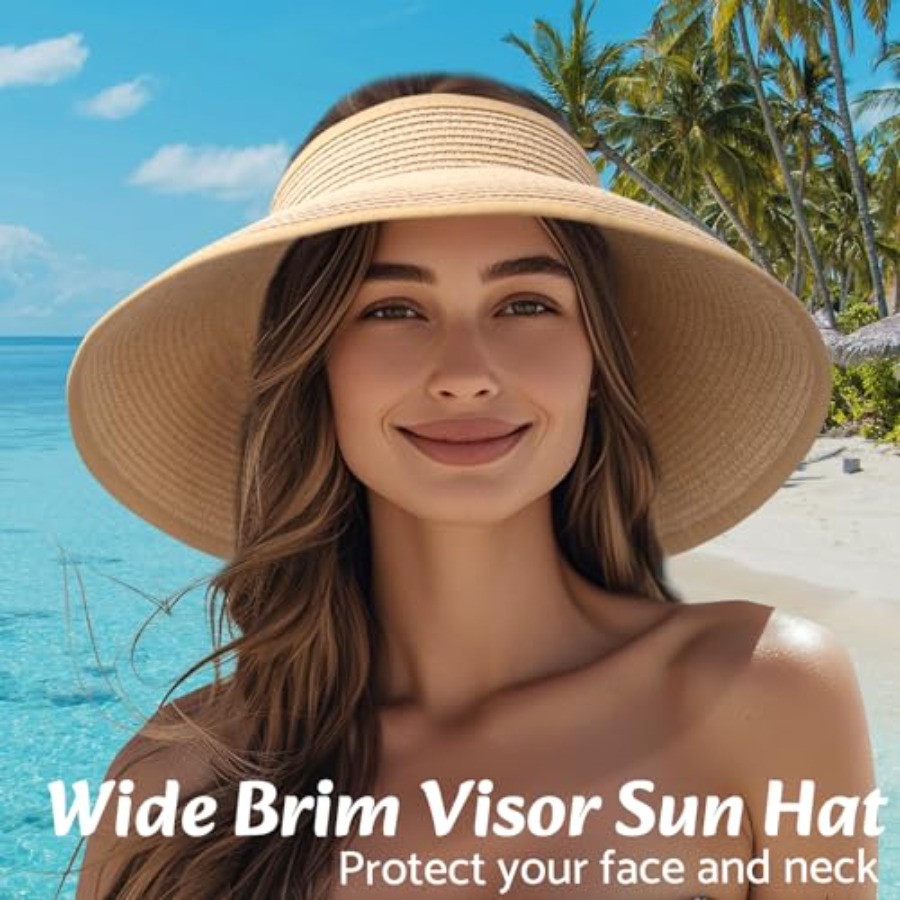 Sun Visor Hats for Women Wide  - مراجعة Hat Floppy Wide وسعره