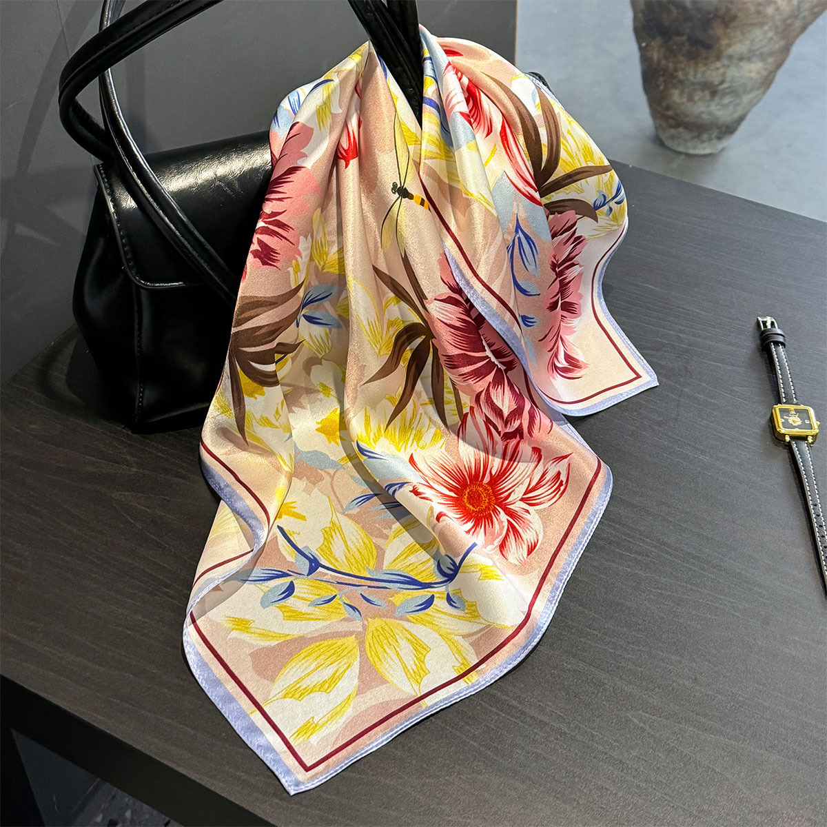 New 100% Silk Square Scarf for - مراجعة Headband Summer Knit وسعره