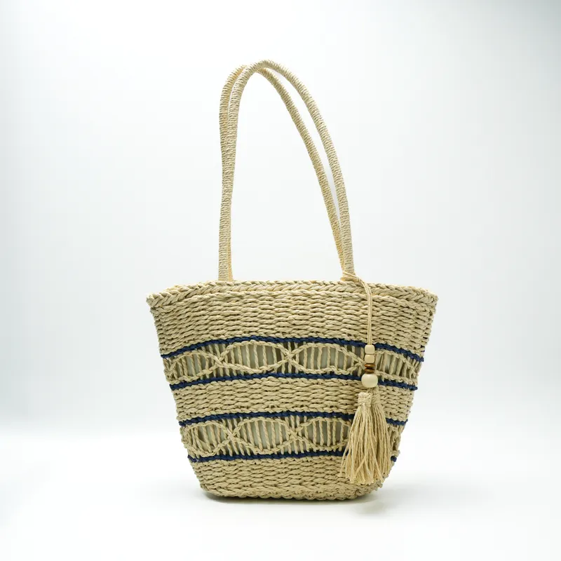 Hollow-Shoulder Straw Tote Bag - مراجعة Tote Bag Beach وسعره