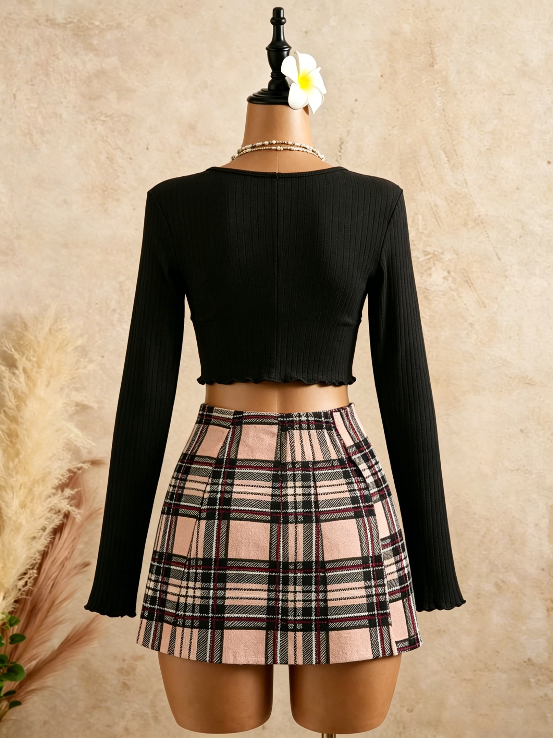 Women Black Wrap V Neck Ruffle - مراجعة Crop Top Crochet وسعره