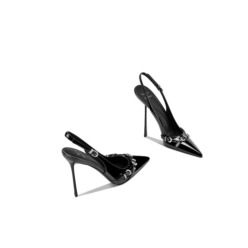 Fashionable Black Pointed Toe  - مراجعة Sandal Strappy Heeled وسعره