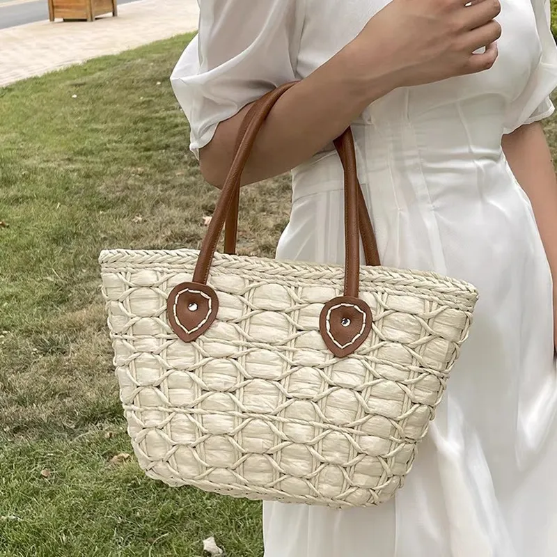 Retro European American woven  - مراجعة Tote Bag Beach وسعره