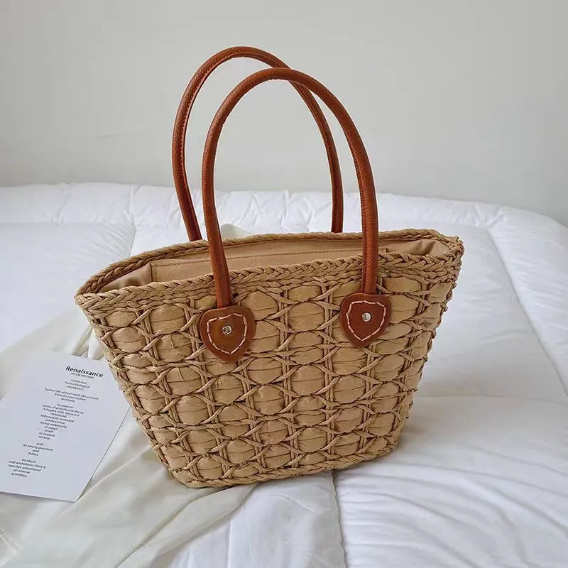 Retro European American woven  - مراجعة Tote Bag Beach وسعره