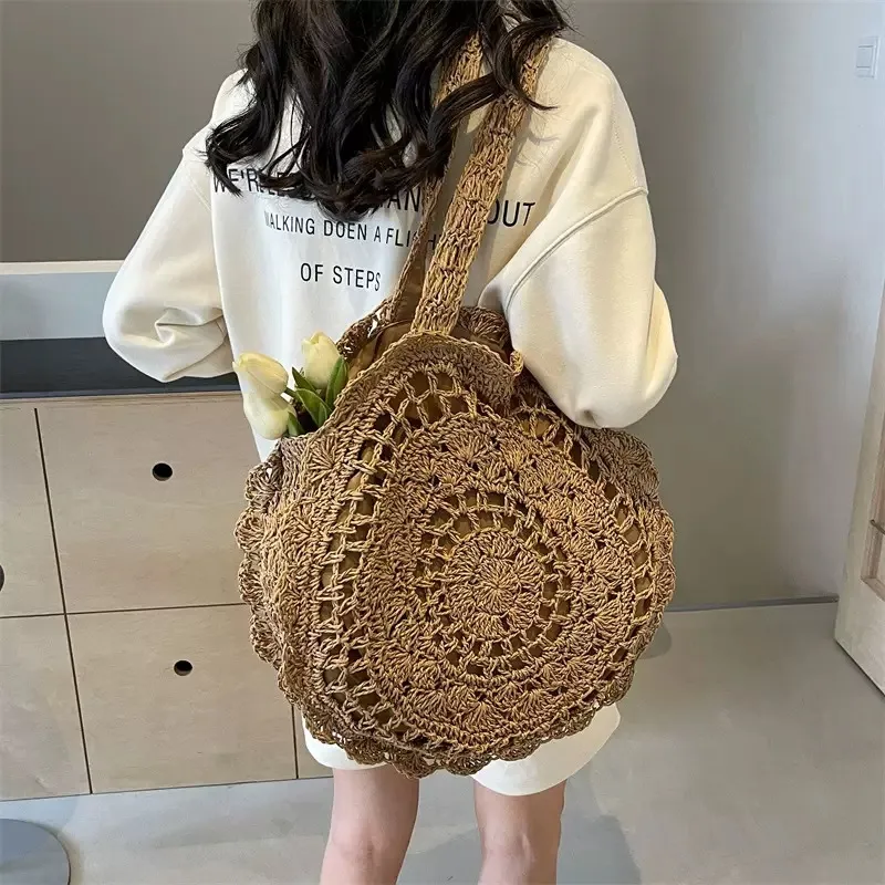 Hand-woven paper rope tote bag - مراجعة Tote Bag Beach وسعره
