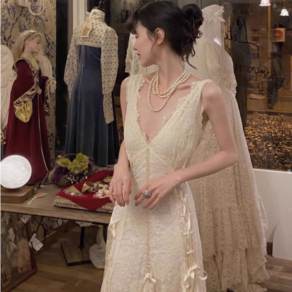 Gothic Lace Dress Sexy Maxi Dr - مراجعة Maxi Dress Halter وسعره