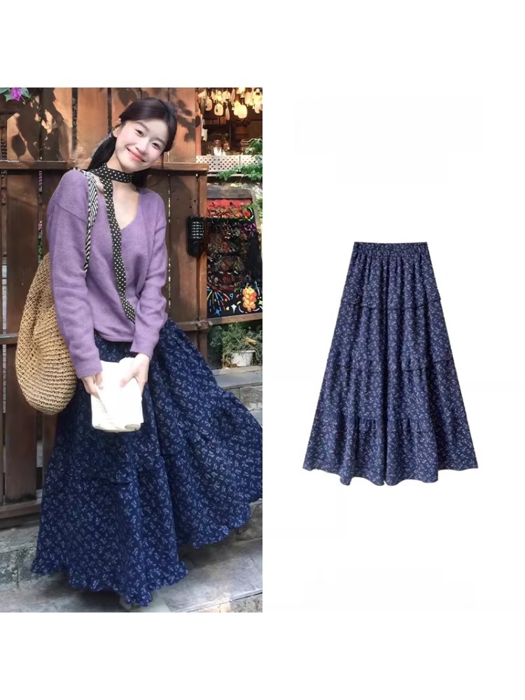 Floral A-Line Midi Skirt Women - مراجعة Midi Skirt Floral وسعره
