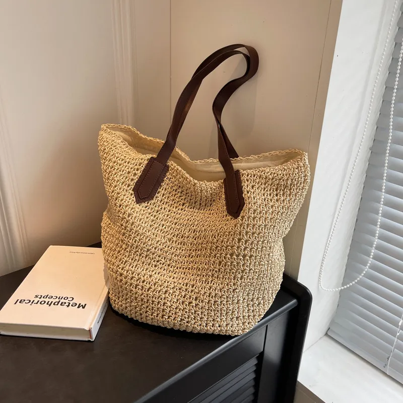 Women's handwoven straw tote b - مراجعة Tote Bag Beach وسعره